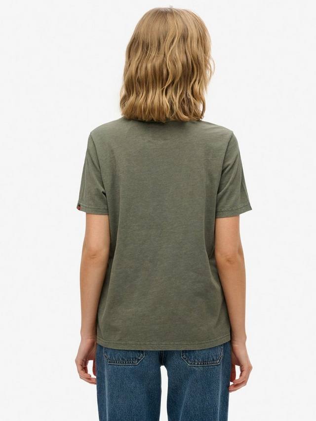 Футболка Relaxed в стиле Neo Trad Tattoo Superdry, Beetle Green Slub — фото 2