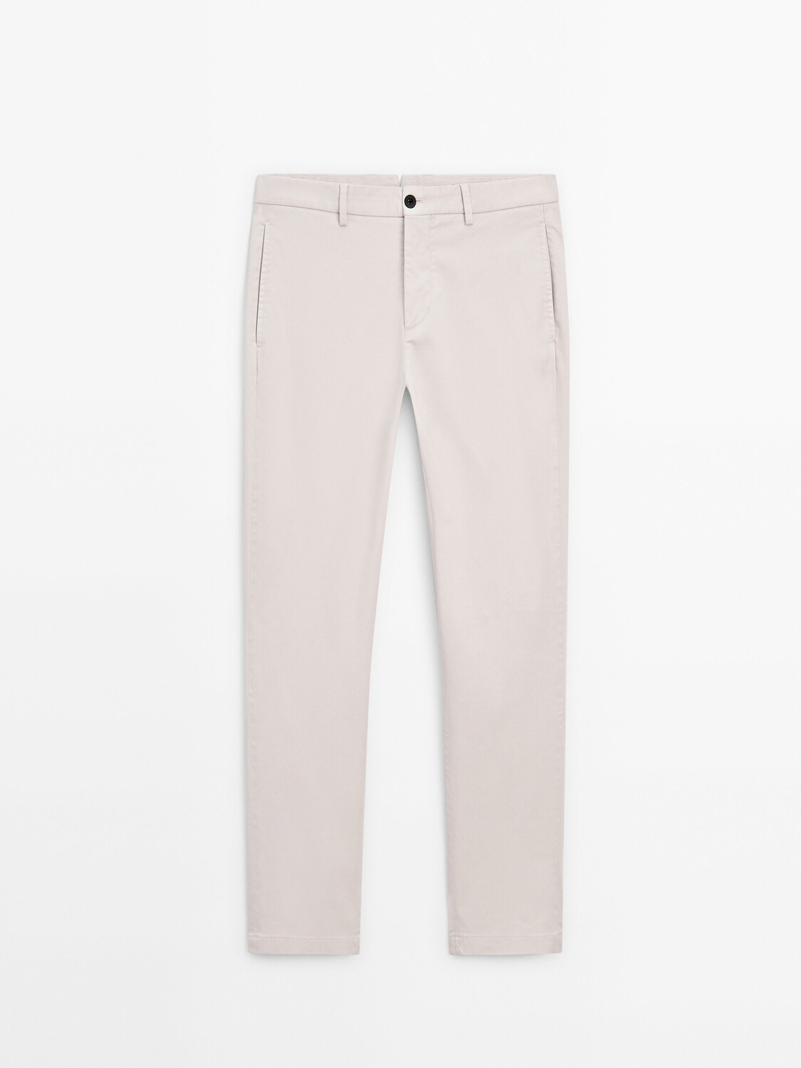 

Зауженные брюки-чинос из хлопка Massimo Dutti, серый
