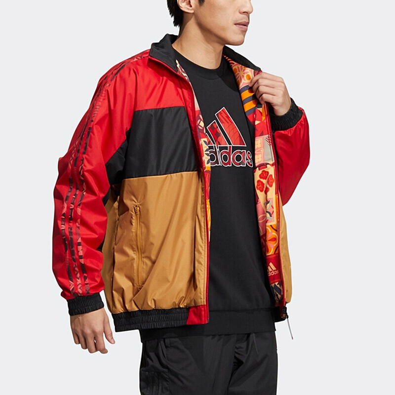 Куртка мужская красная Adidas, красный — фото 4