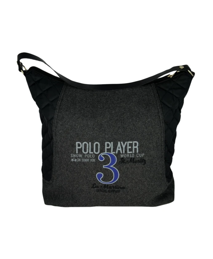 

Черная фетровая сумка-хобо через плечо La Martina, черный