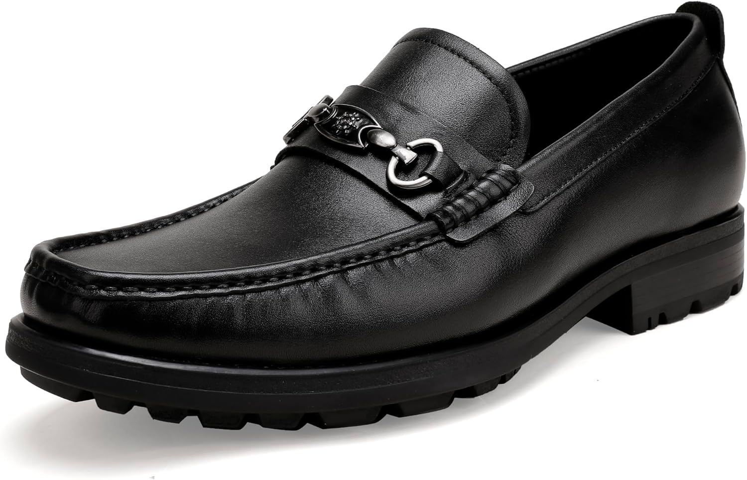 

Классические мужские туфли, высокоделовые туфли с пряжкой и мокасиновым носком, повседневные лоферы без шнурков Golden Coxes Family, черный