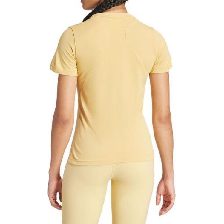 Футболка (WMNS) adidas Designed for Training HEAT.RDY HIIT Tee Asia Sizing 'Oat', желтый — фото 3
