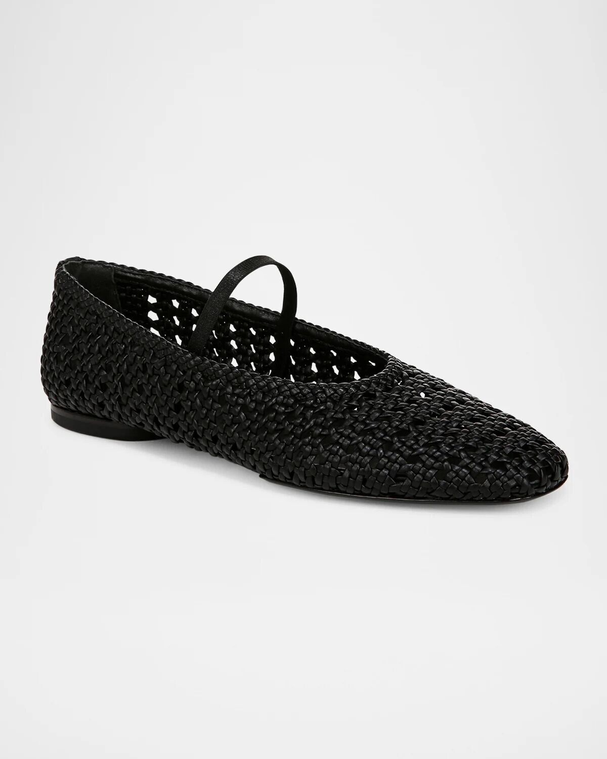 Кожаные балетки Мэри Джейн Vivian крючком Vince, цвет Black Woven Leather — фото 3