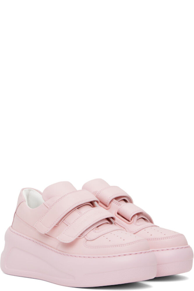 Розовые кроссовки на платформе с липучками Acne Studios — фото 4