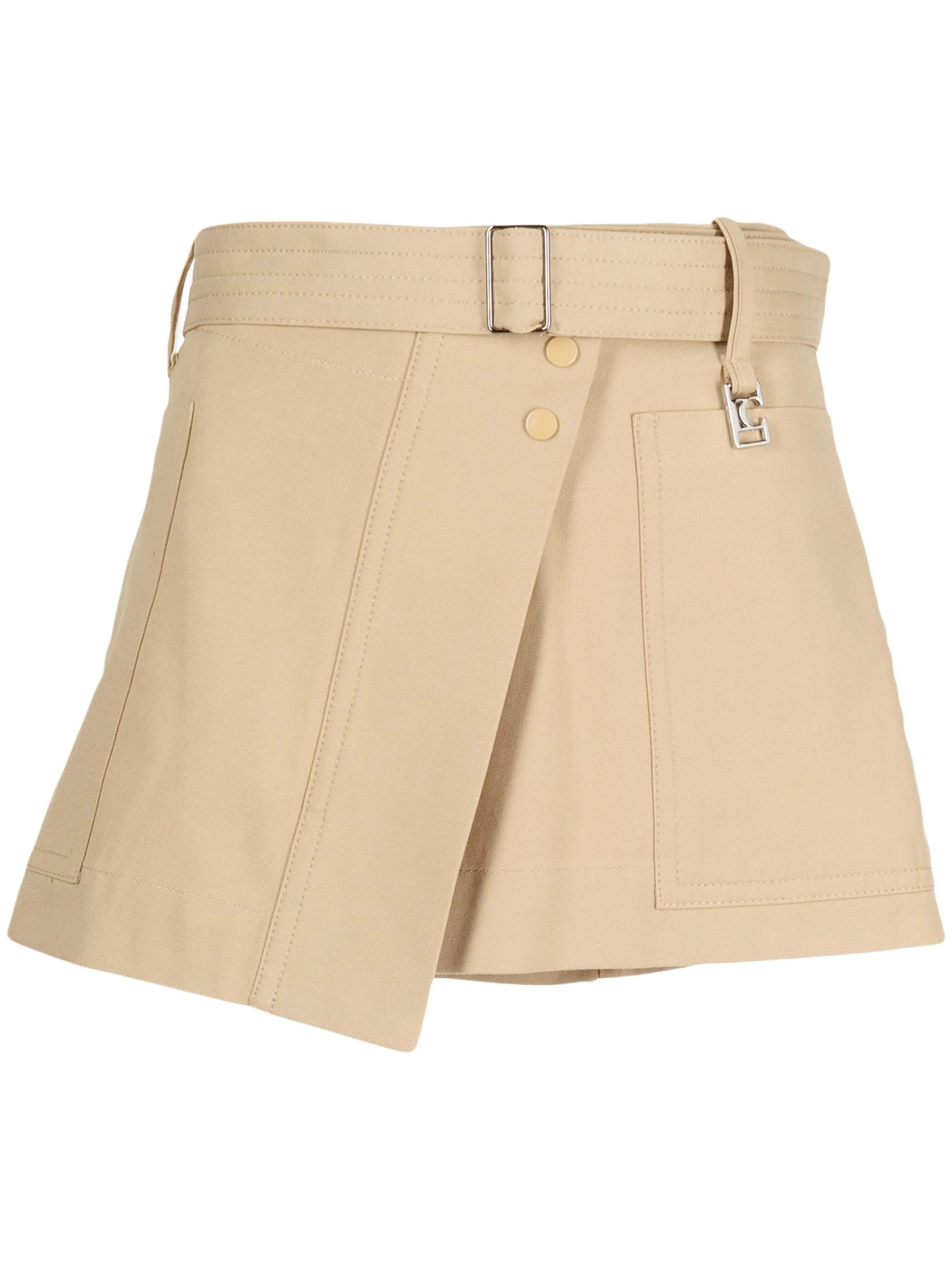 

Юбка мини асимметричного кроя с поясом Low Classic, коричневый