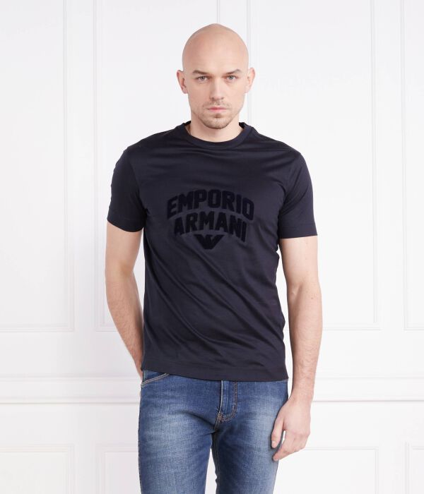 Футболки Slim fit Emporio Armani, синий — фото 3