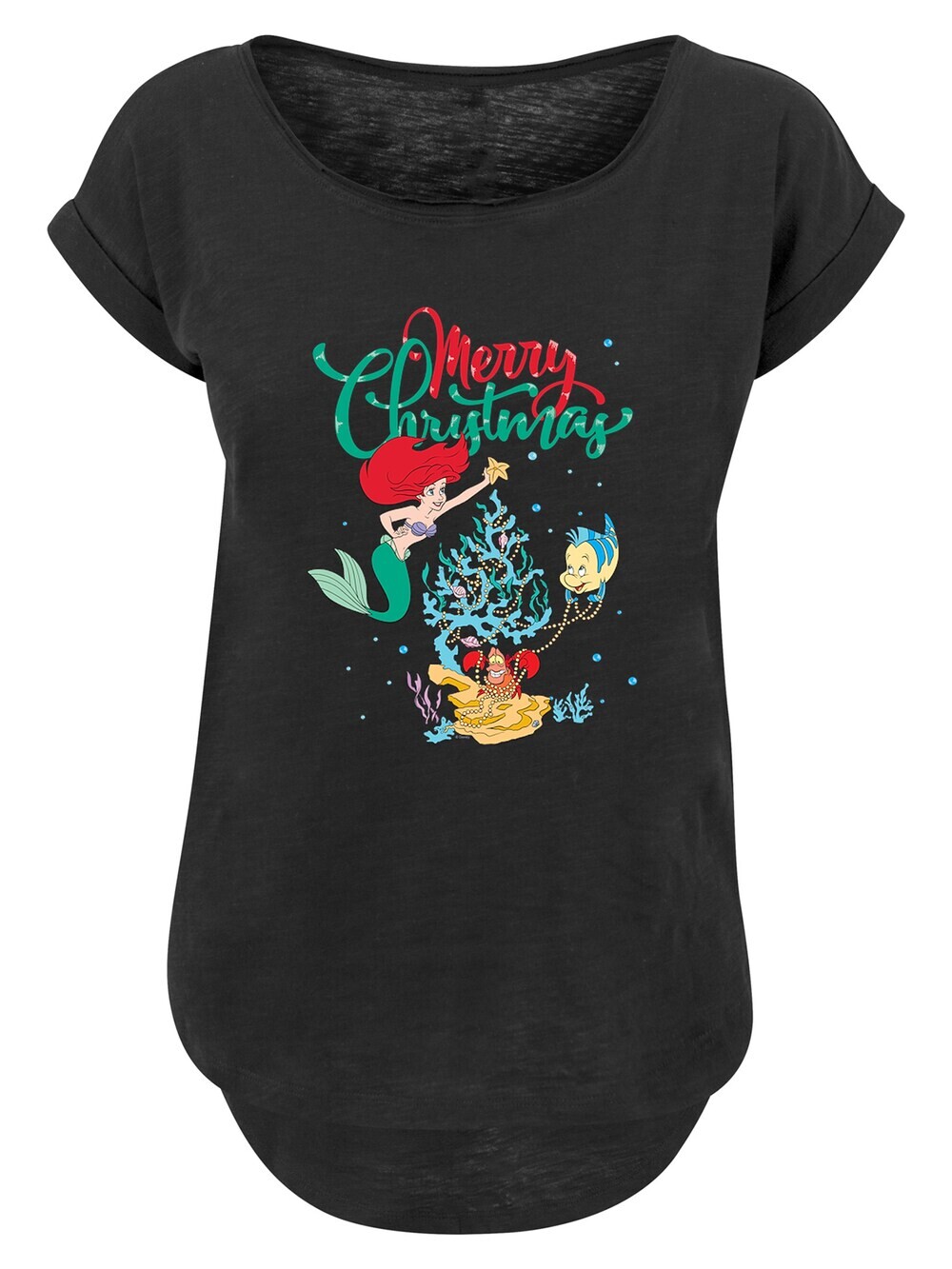 

Рубашка F4NT4STIC Disney Arielle die Meerjungfrau Merry Christmas, черный