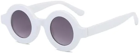 

Женские солнцезащитные очки круглой формы в стиле 2027 года, винтажные очки, модные мужские солнцезащитные очки с градиентной защитой UV400 MTZJH, White Gray Gradient