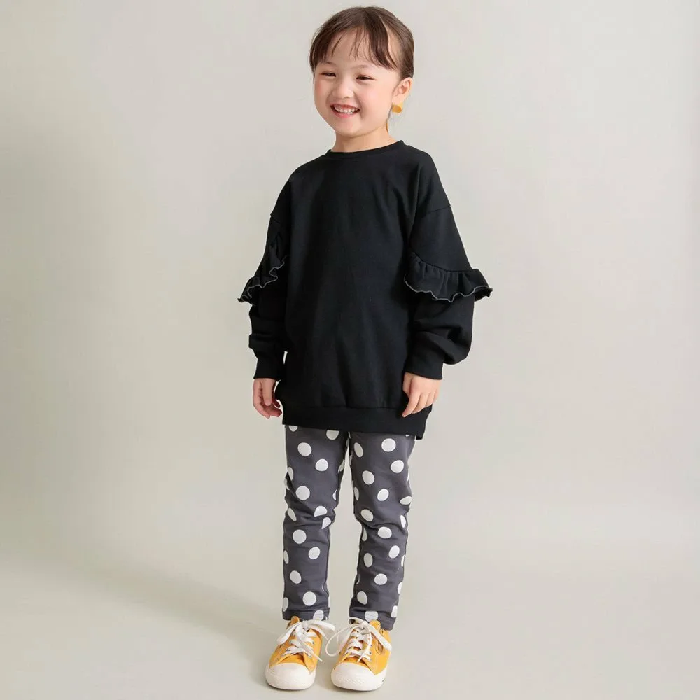 Свитшот длиной до щиколотки с оборками на рукавах Branshes, black — фото 4