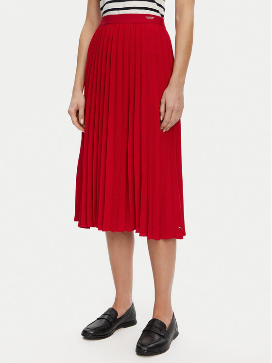 

Юбка в складку стандартный крой WW0WW43886 Tommy Hilfiger, красный