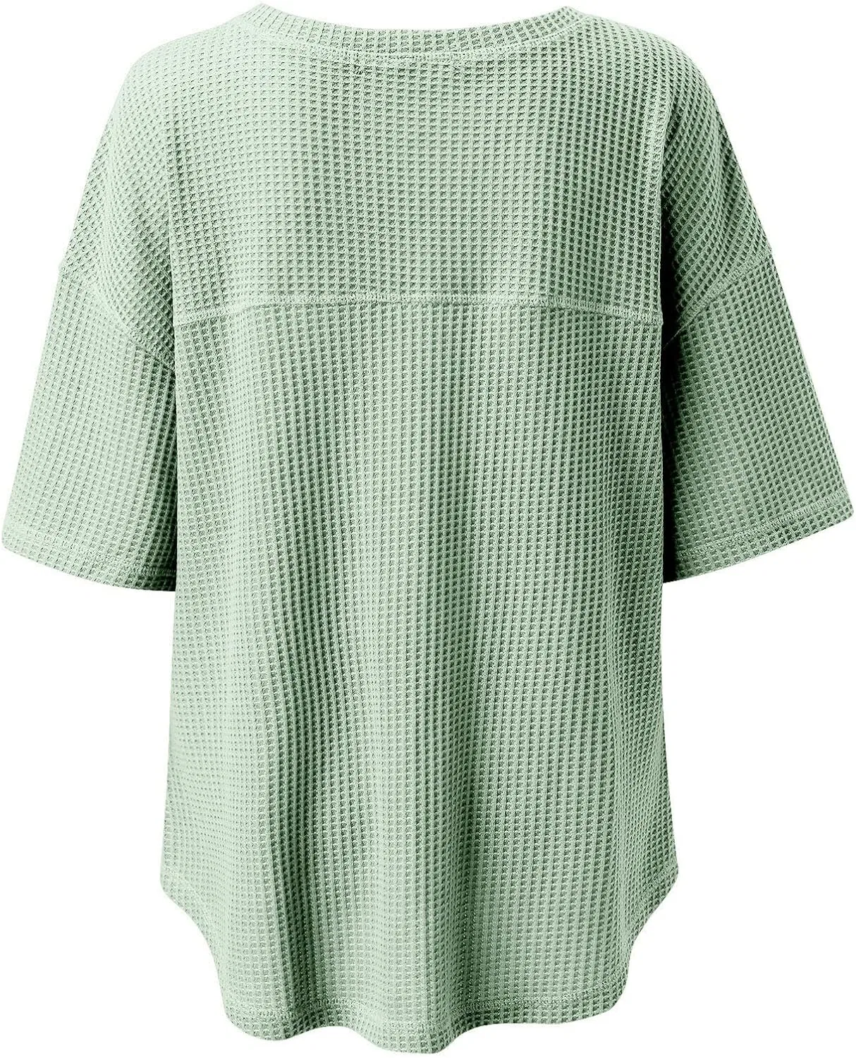 Блуза с V-образным вырезом, свободная, Cut and Sewn, зеленый — фото 4