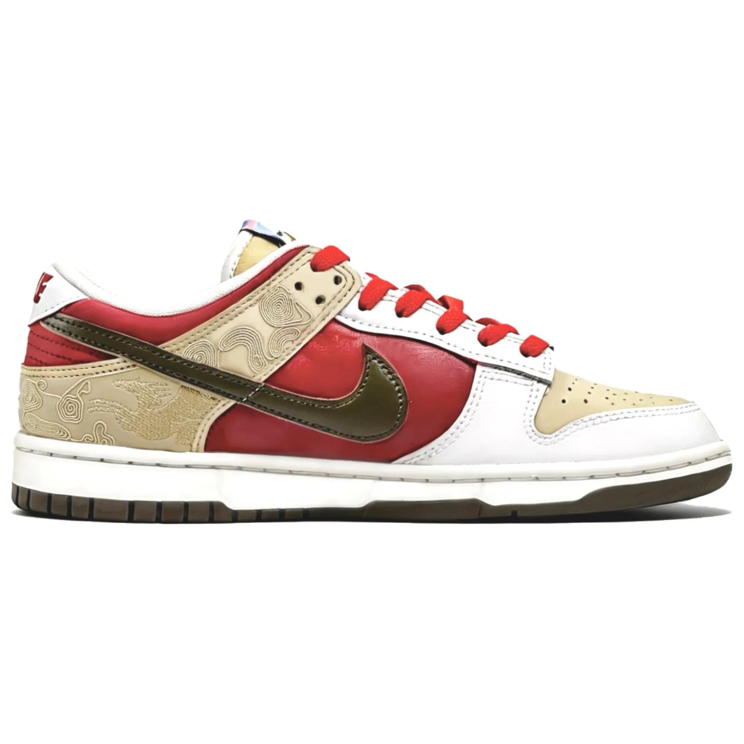 Nike Кроссовки для скейтбординга мужские низкие Dunk Red Sky Cloud Pattern, Twenty Six, Horse Year Limited CNY устойчивые к истиранию — фото 3