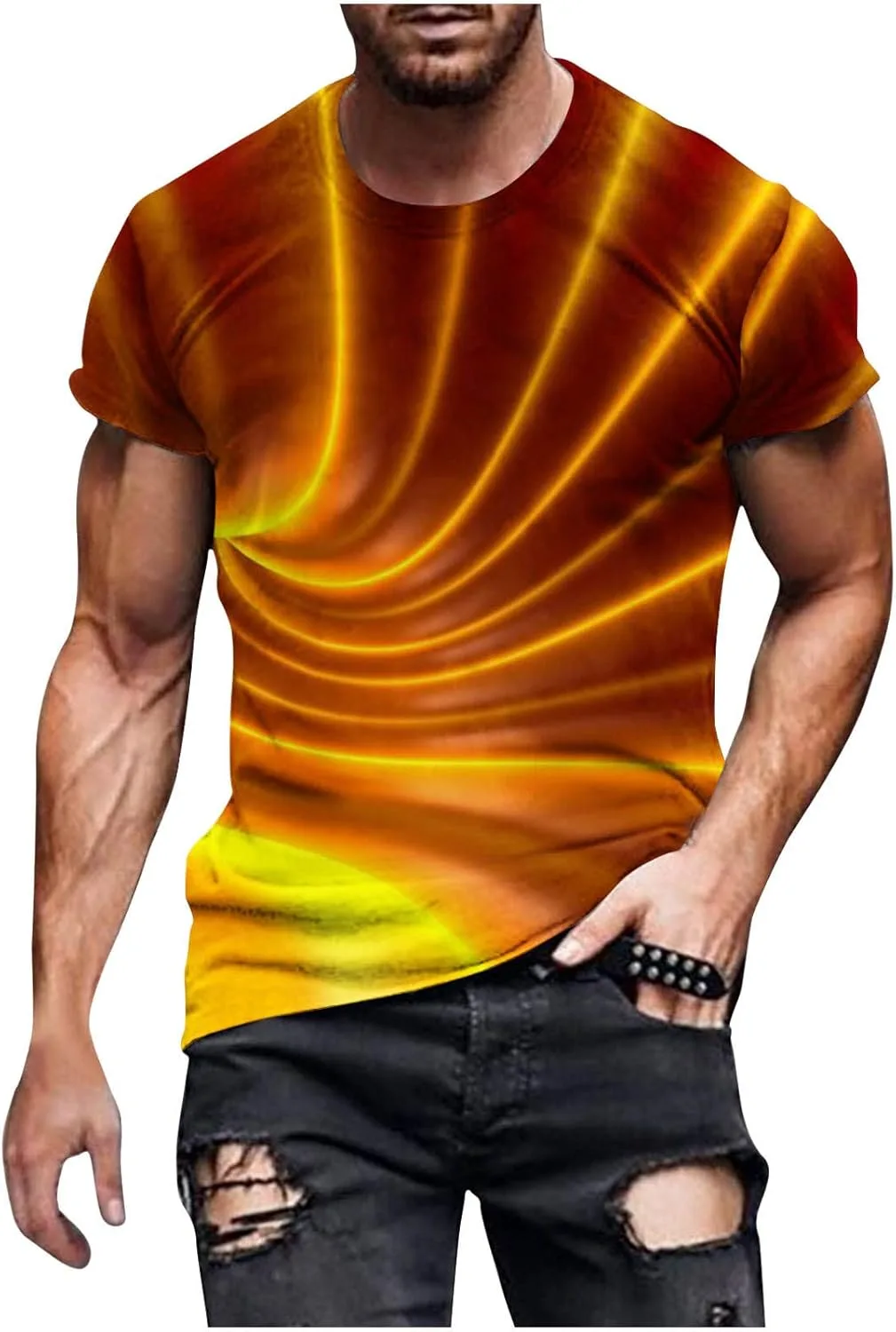 

Короткий рукав для женщин, лето-осень, принт, сетка