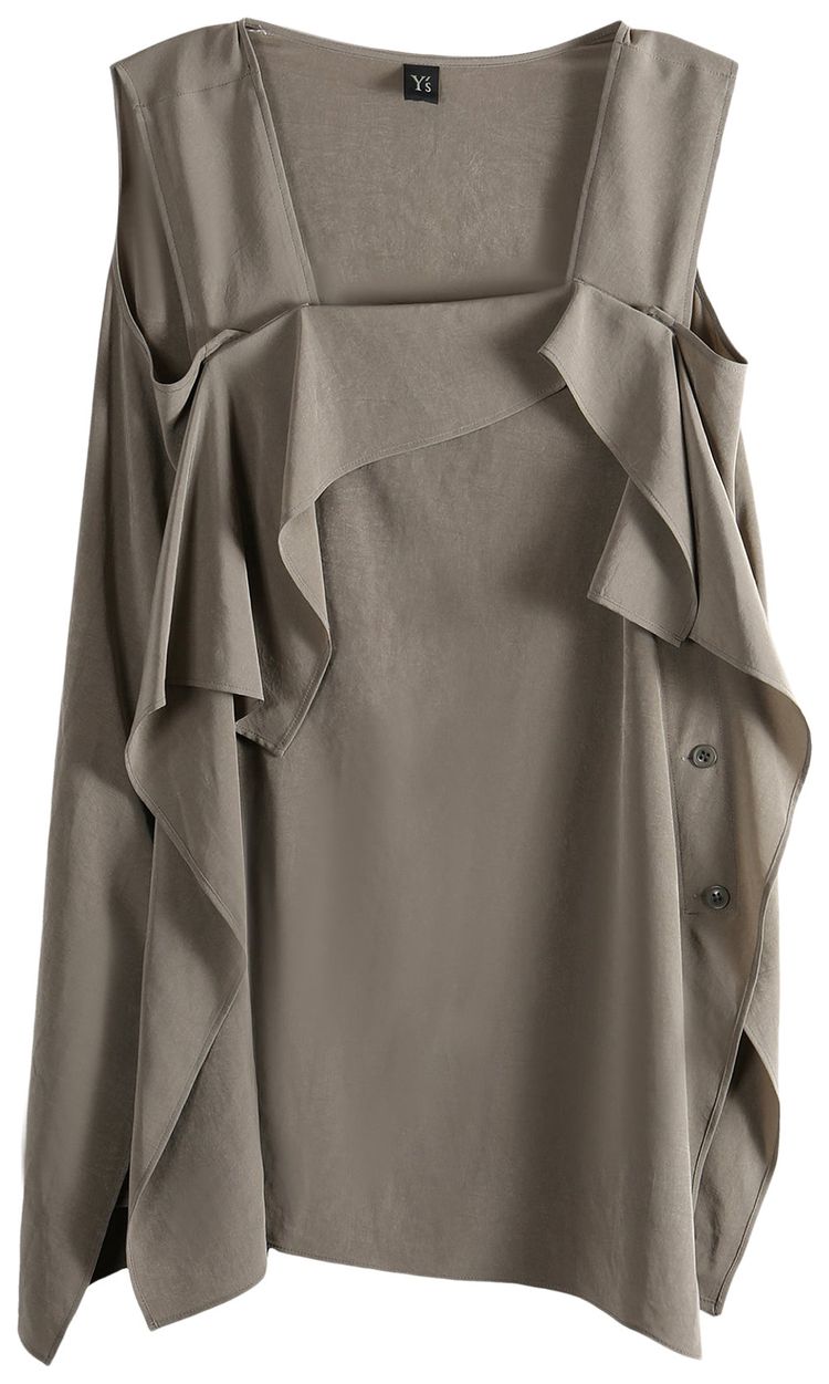 

Расклешенный топ без рукавов Y's Y, бежевый