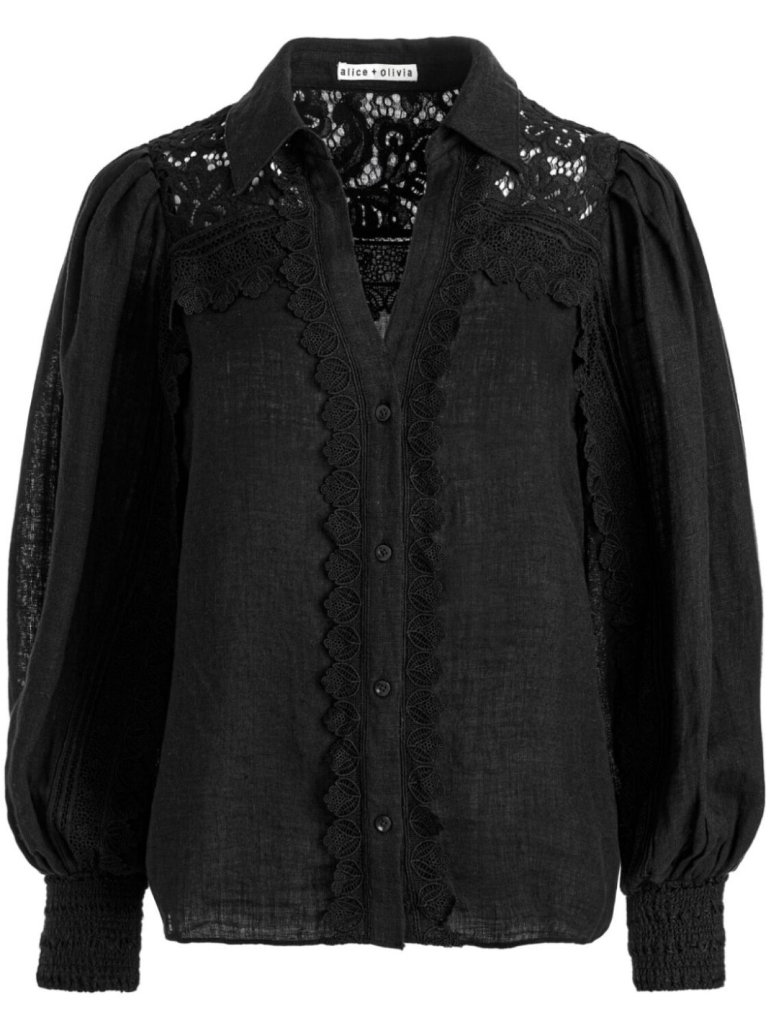 

Alice + olivia льняная рубашка Venty, черный