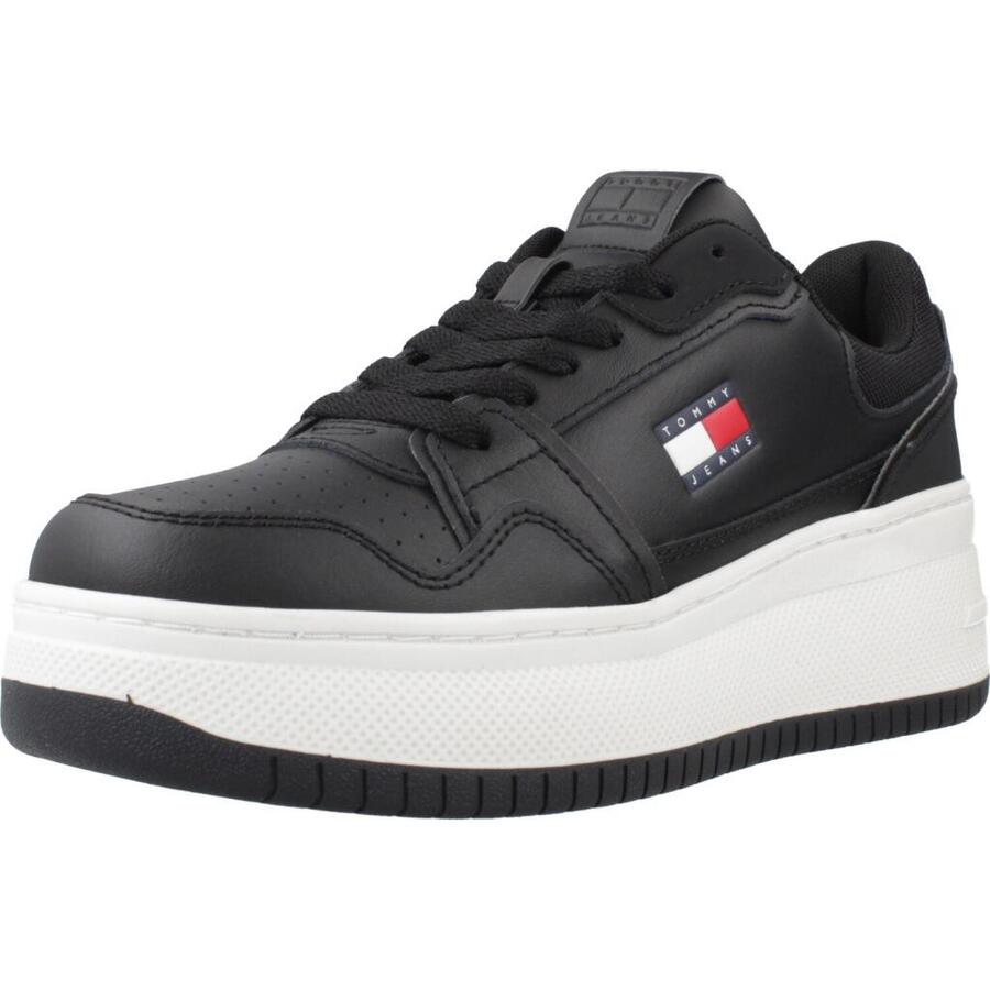 TOMMY HILFIGER Кроссовки Tommy Jeans модель Tjw Retro Basket Flatfor цвет чёрный
