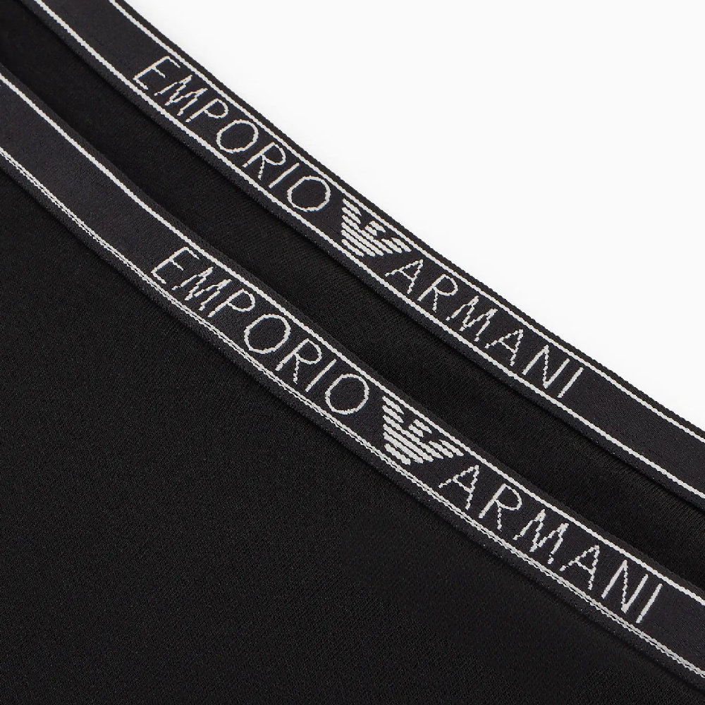Двухкомплектные трусы Asv Essential из органического хлопка с логотипом EMPORIO ARMANI, 2 штуки (черный) — фото 2