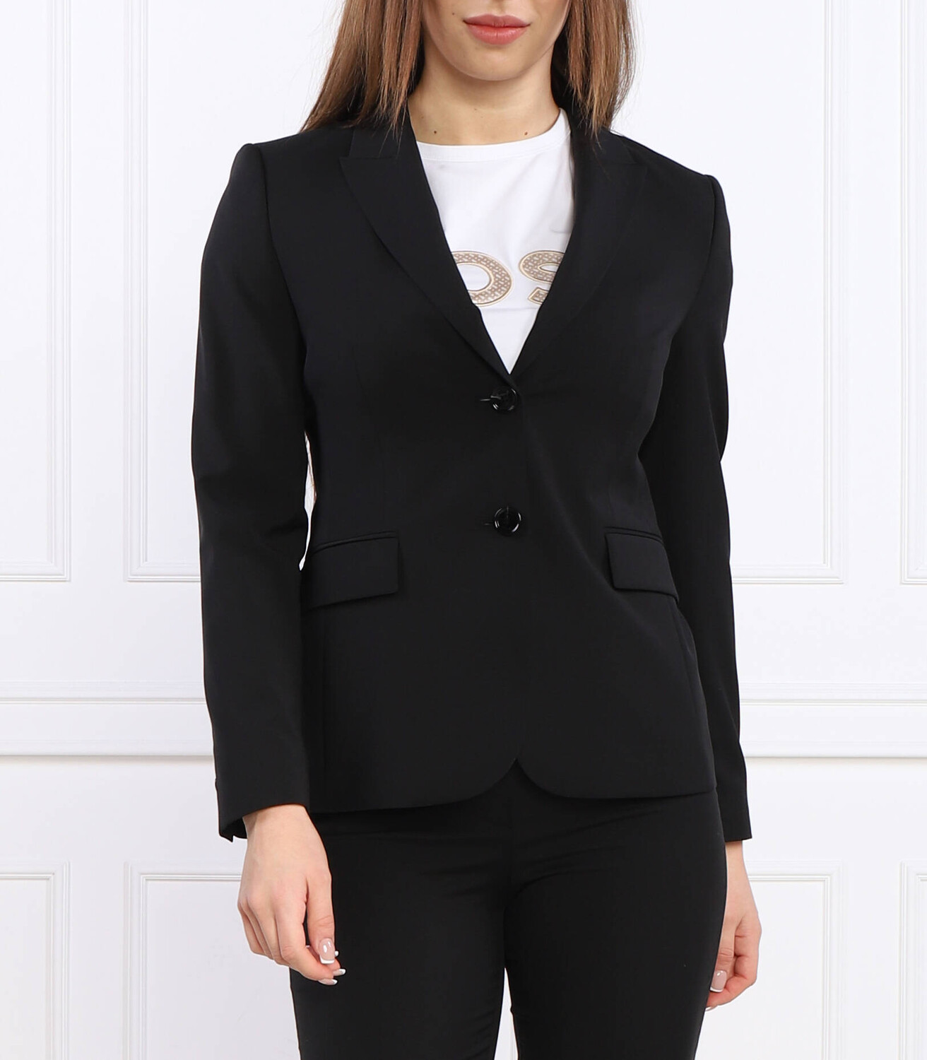 Шерстяная куртка BOSS BLACK elegante juleah regular fit, черный