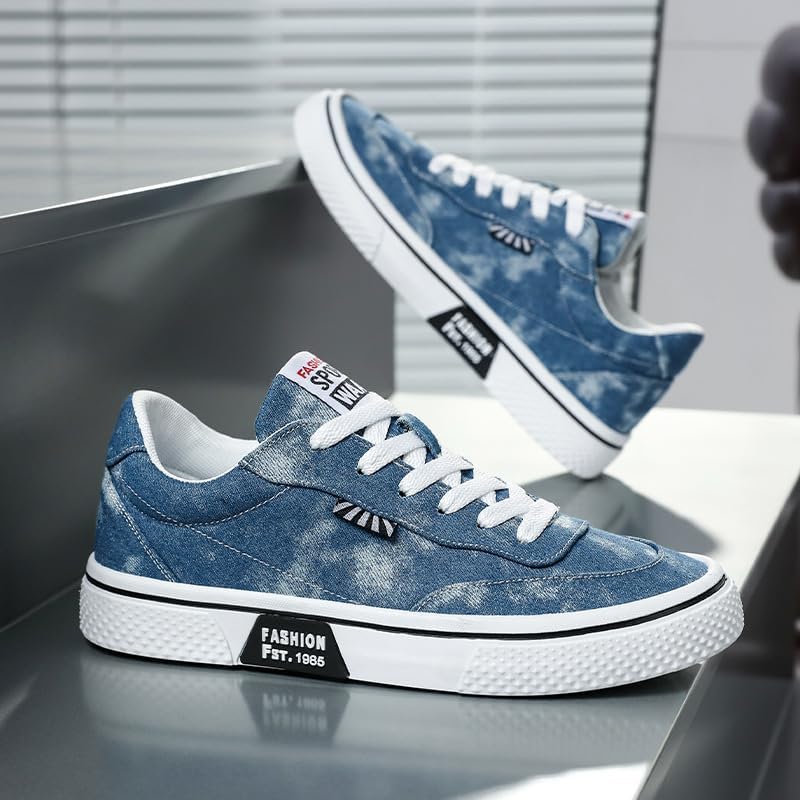 Кроссовки Men's Canvas Casual Shoes - All-Season Comfort with Non-Slip, Durable Soles for Skate-Inspired Style Spkfhd, синий — фото 2