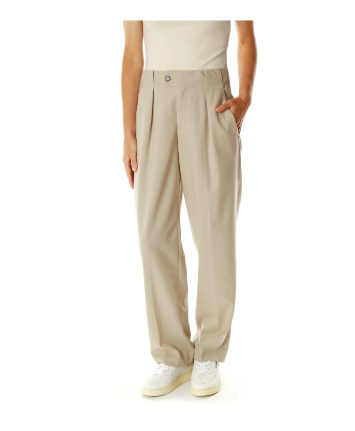 

Шерстяные брюки свободного кроя Closed, бежевый