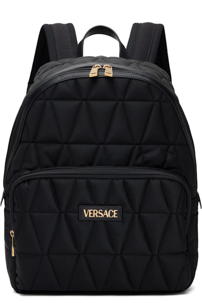 

Черный стеганый рюкзак «Versace» Myth