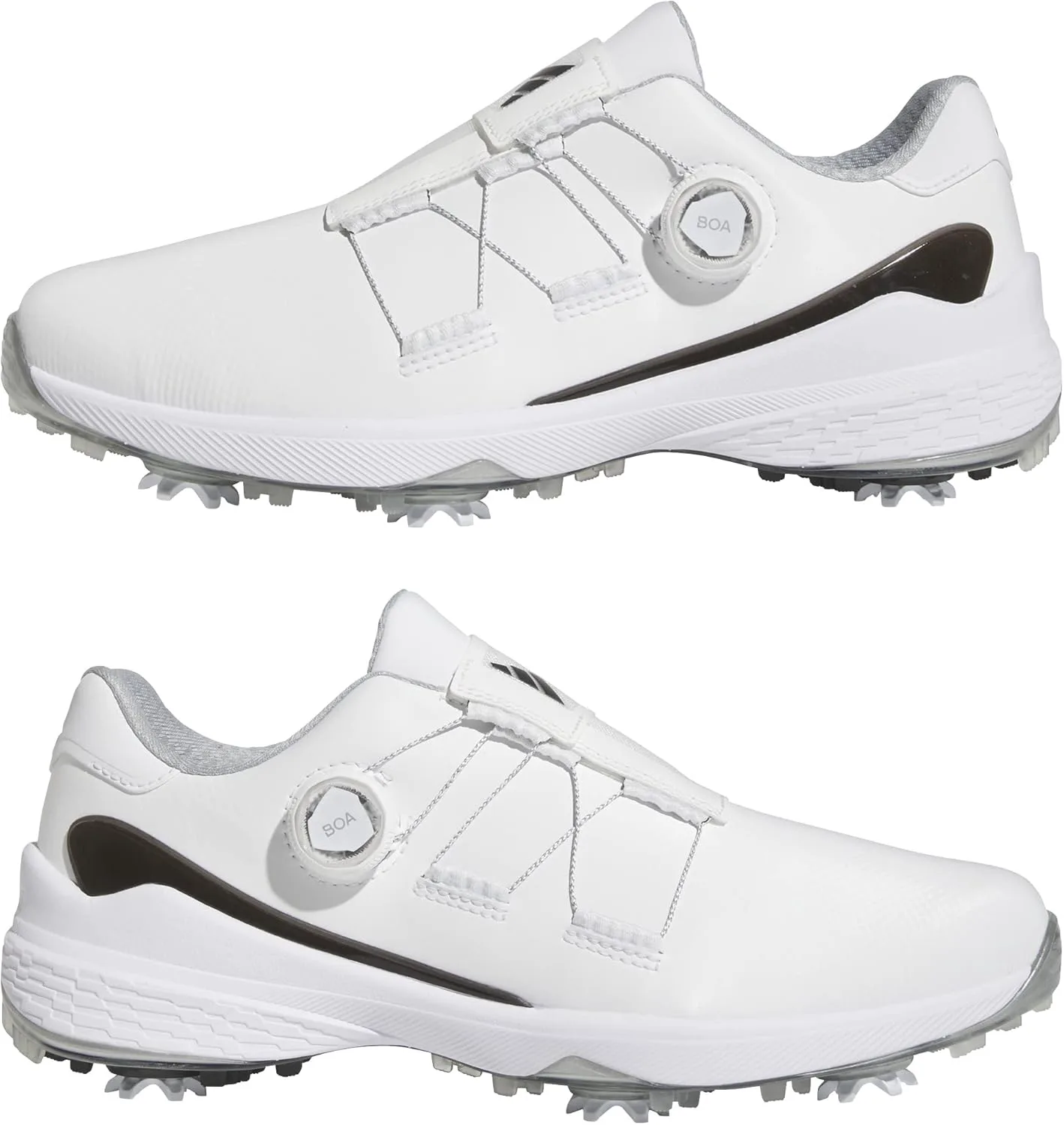 Мужские гольф-туфли Adidas ZG23 Boa, белый/черный/металлик — фото 4