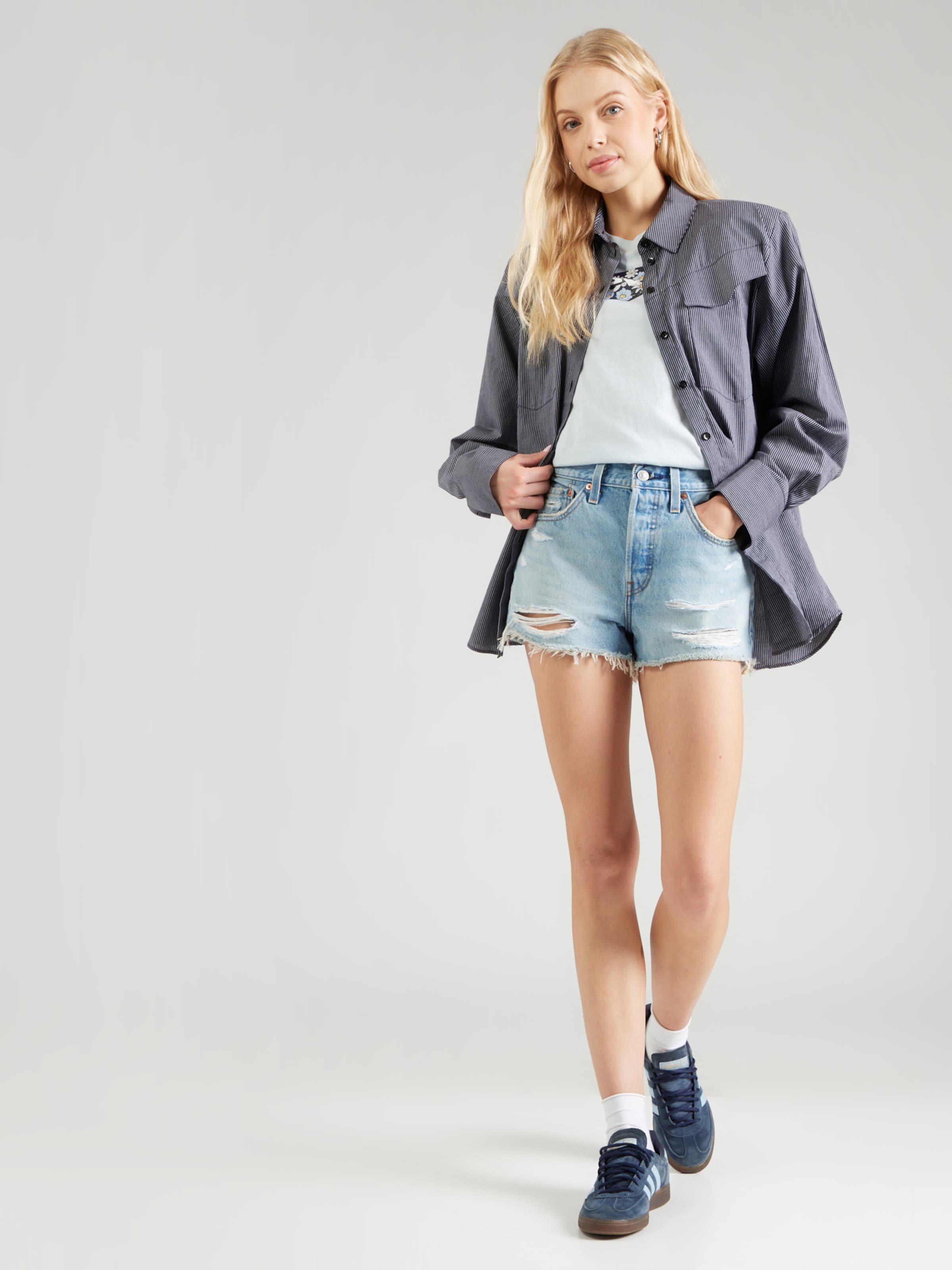LEVI'S  Джинсовые шорты Regular '501 Original High Rise Shorts' в синем дениме — фото 4