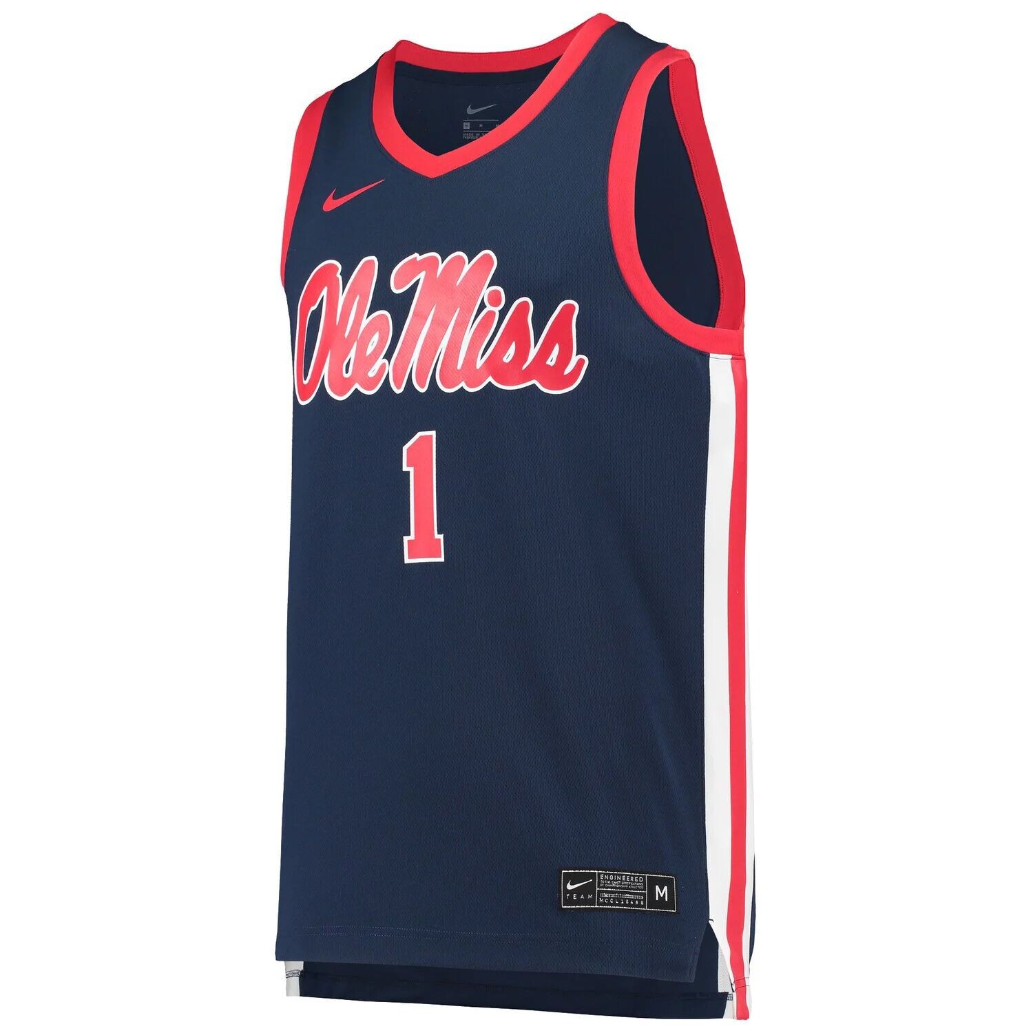 Мужская темно-синяя баскетбольная майка #1 Ole Miss Rebels Replica Nike — фото 2