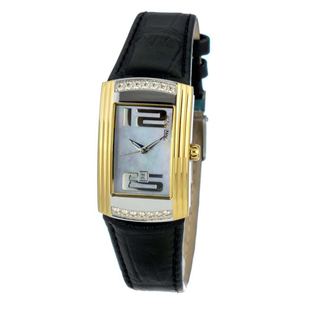 

Черные кожаные часы Chronotech, черный
