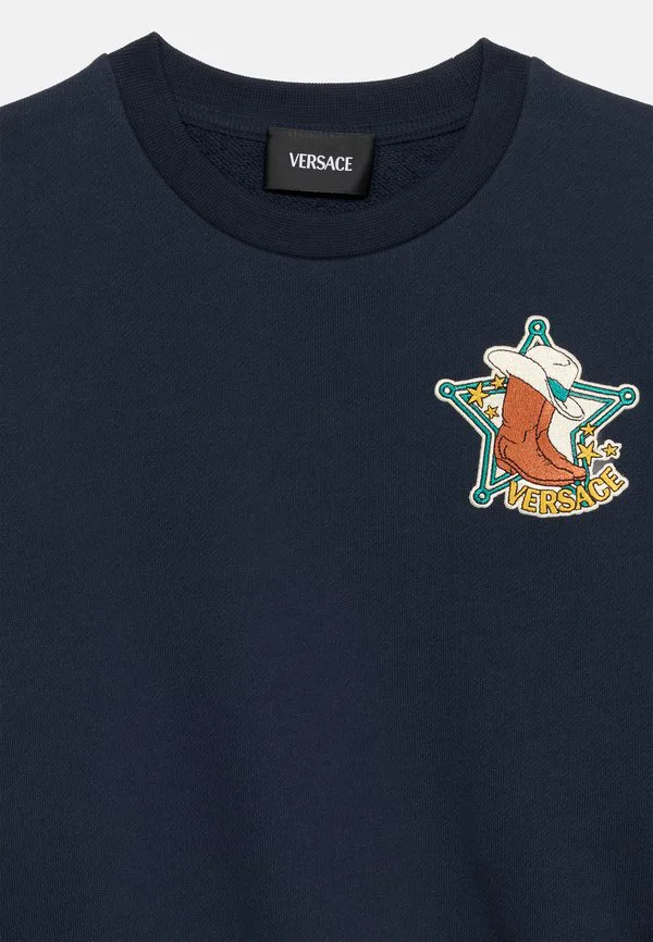 Унисекс толстовка с логотипом шерифа в стиле вестерн Versace, Uniform Navy — фото 4