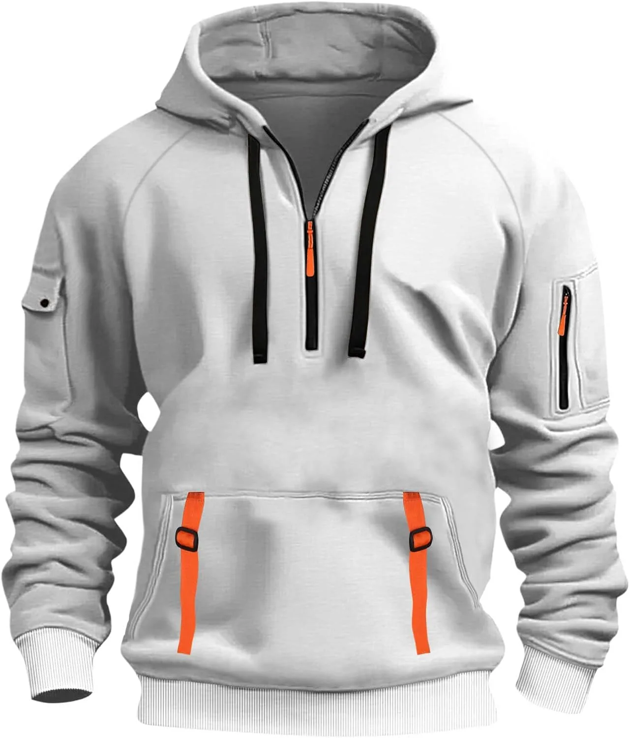 

Wankang Military Tactical Hoodies для мужчин, 1/4 Zip, Sherpa Fleece Lined, с карманами