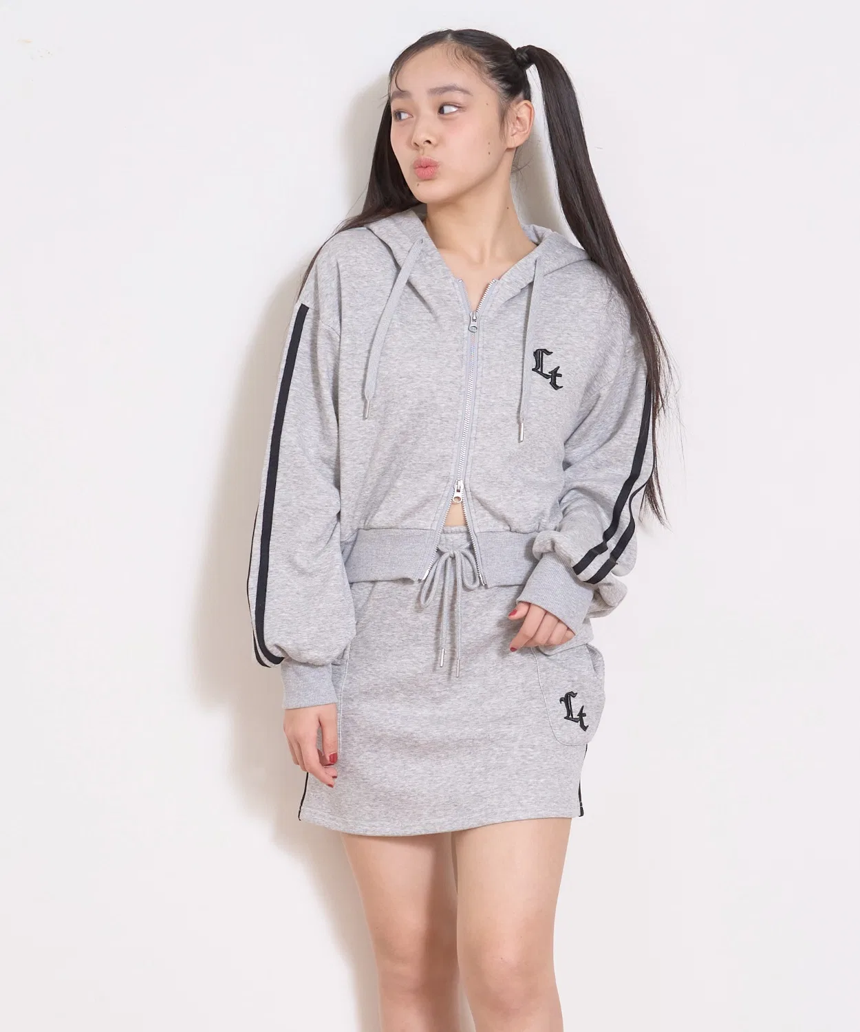 Спортивный костюм из флиса с молнией LTXC, серый