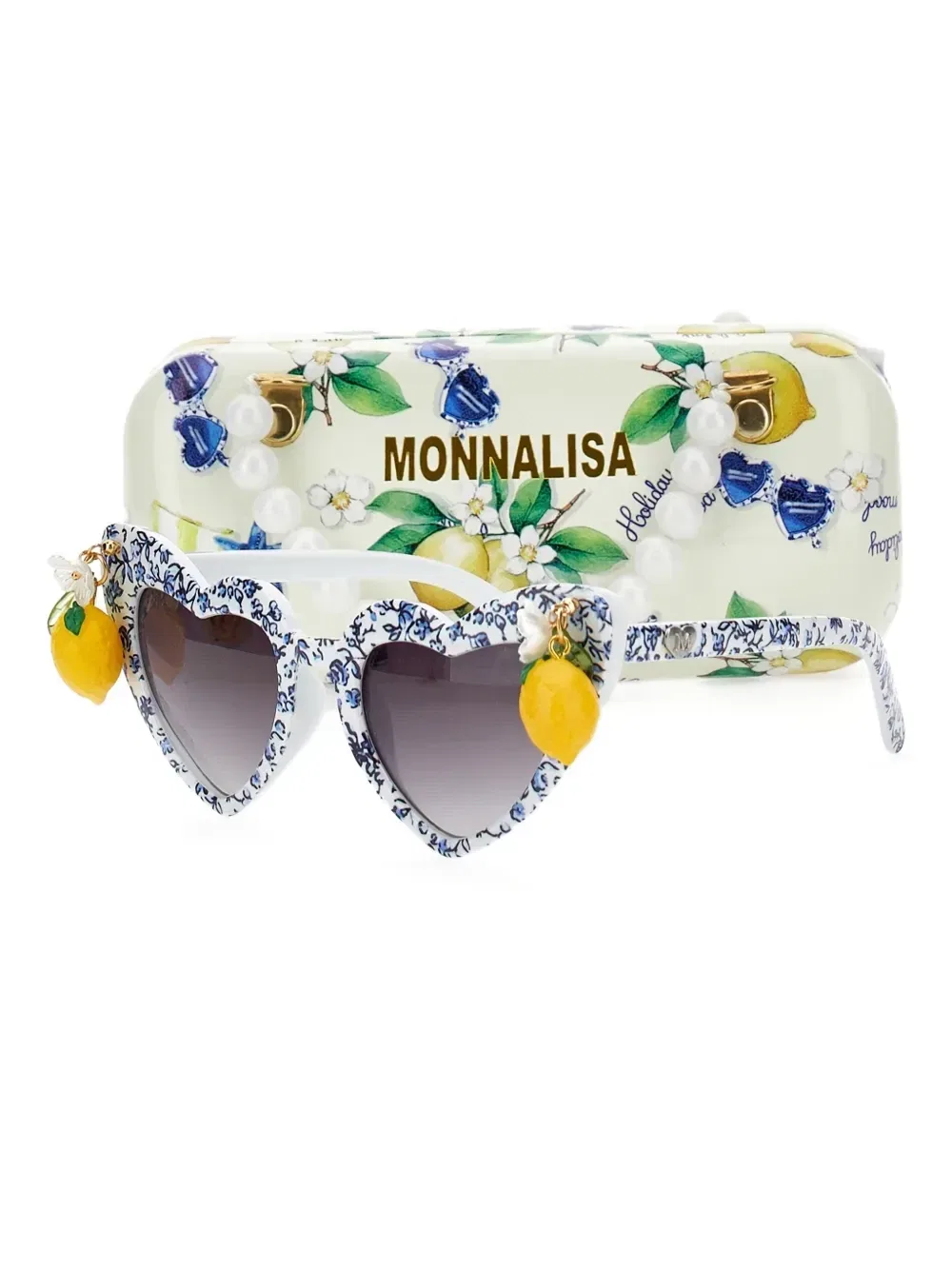 Солнцезащитные очки с оправой в форме сердца Monnalisa, белый