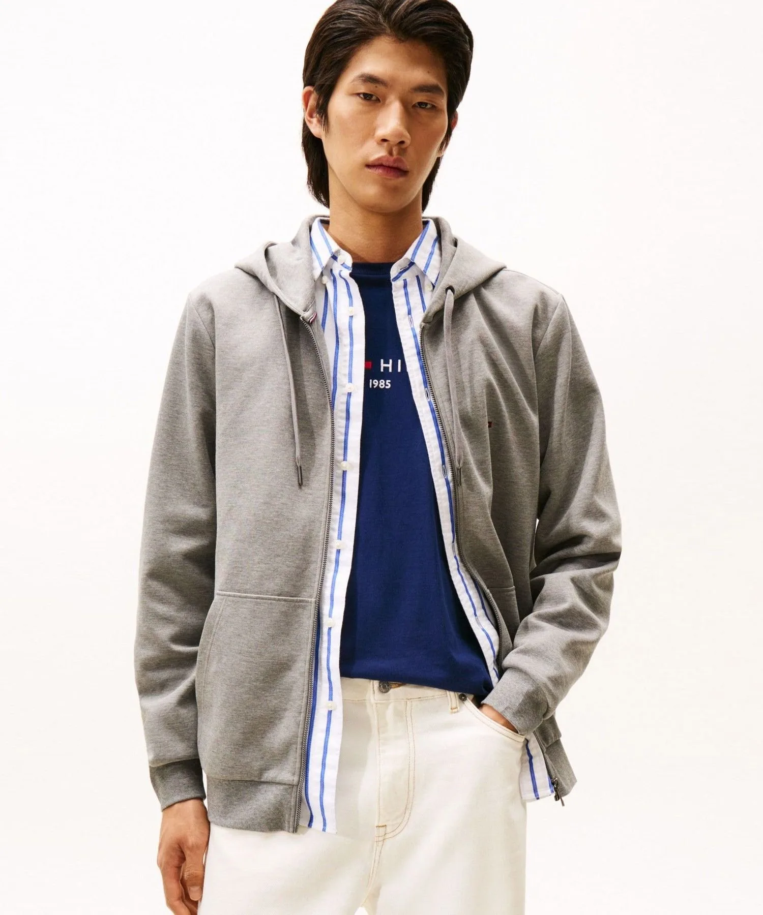Худи на молнии Essential In Techno TOMMY HILFIGER, Gray P91