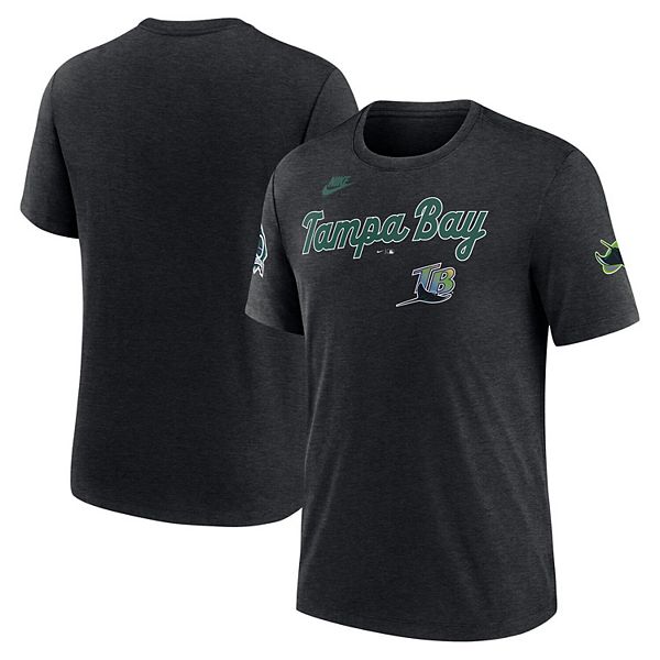 

Мужская футболка heather black tampa bay rays cooperstown collection eras tri-blend Nike