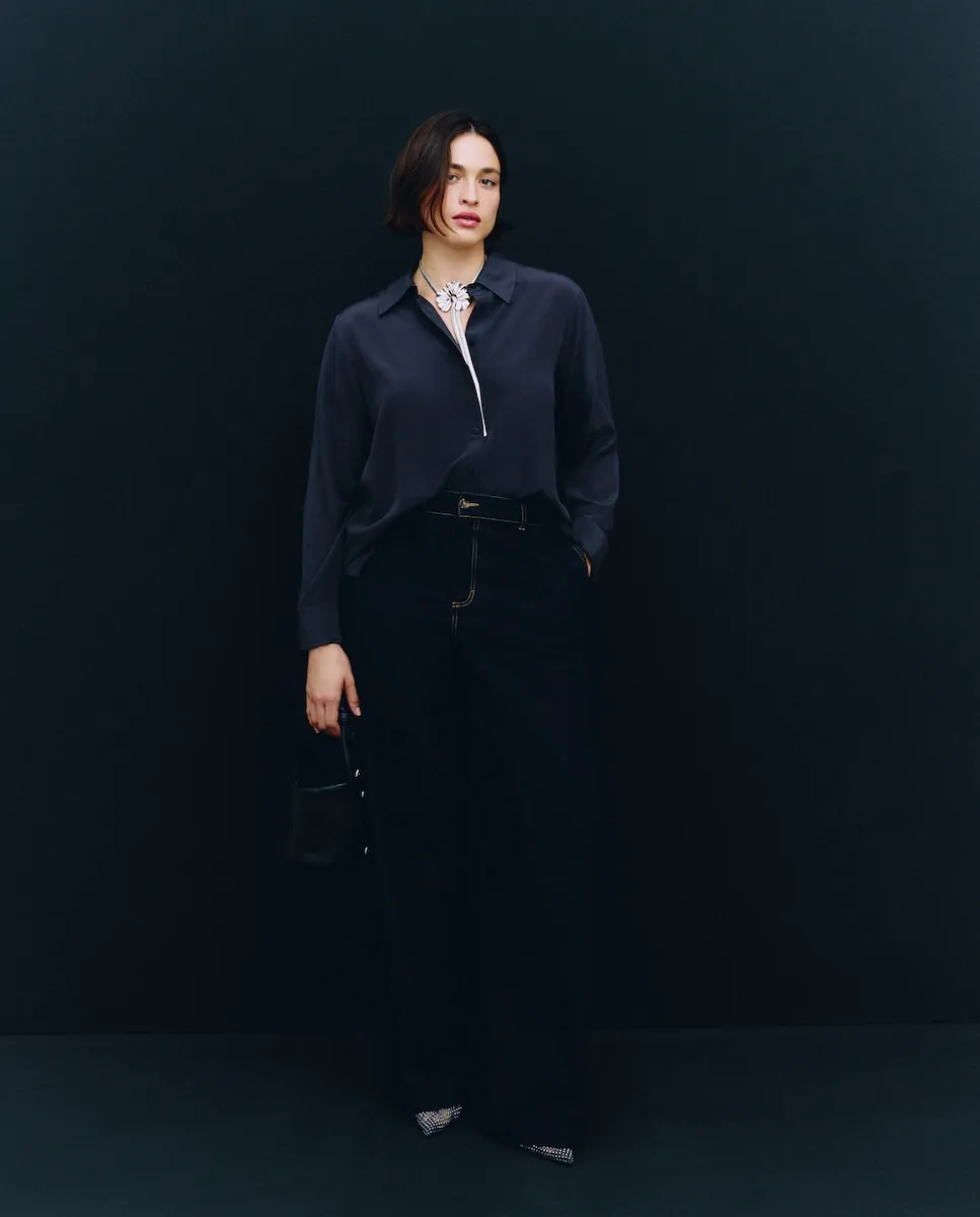 

Женская шелковая рубашка с длинным рукавом Couchel, серо-зеленый