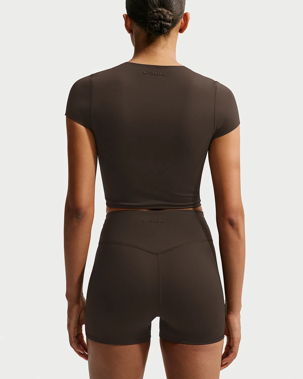 Женский корсетный укороченный топ NikeSKIMS Matte, NSKM Dark Sepia/NSKM Dark Sepia — фото 2