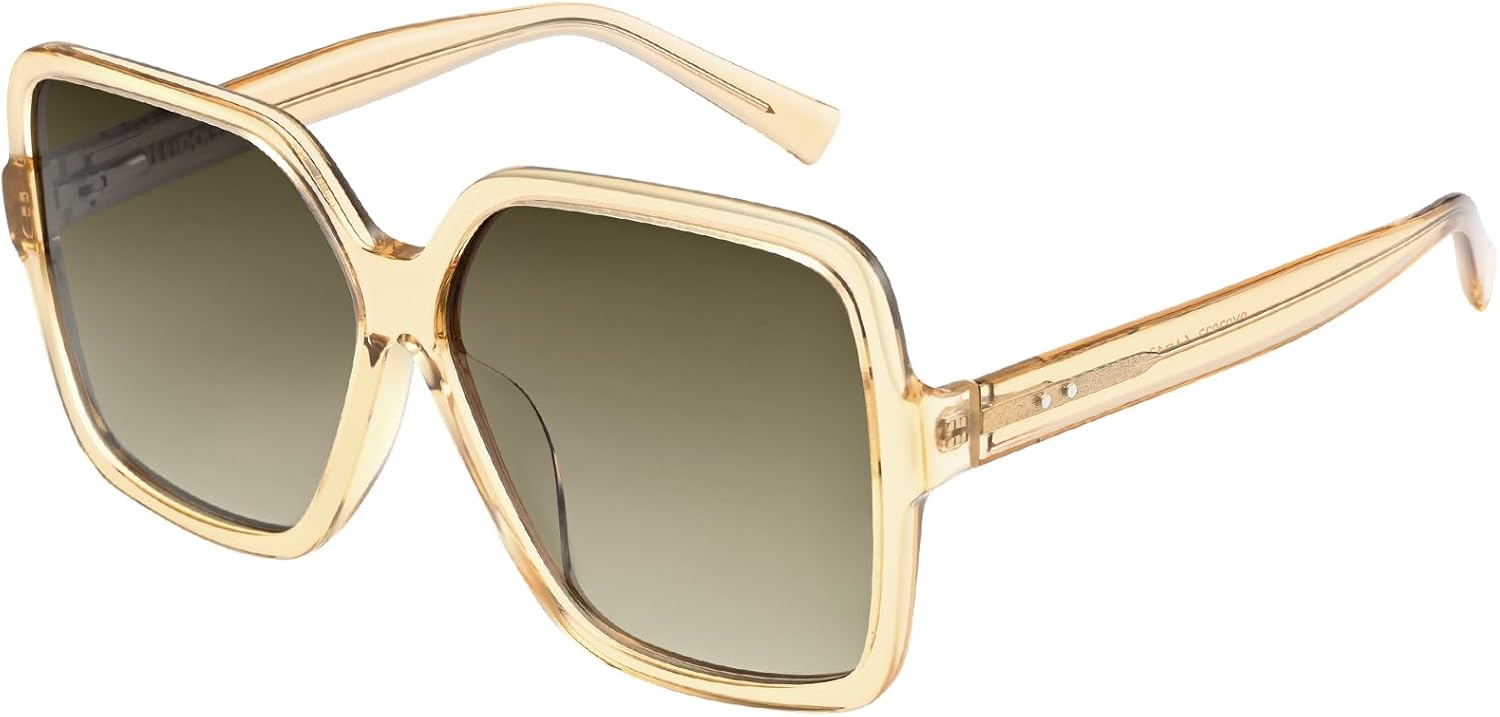 

Солнцезащитные очки Dollger увеличенного квадратного размера для женщин, большие, широкие, модные, для мужчин, с защитой от УФ-излучения, унисекс, Acetate Frame Brown -Polarized Lens