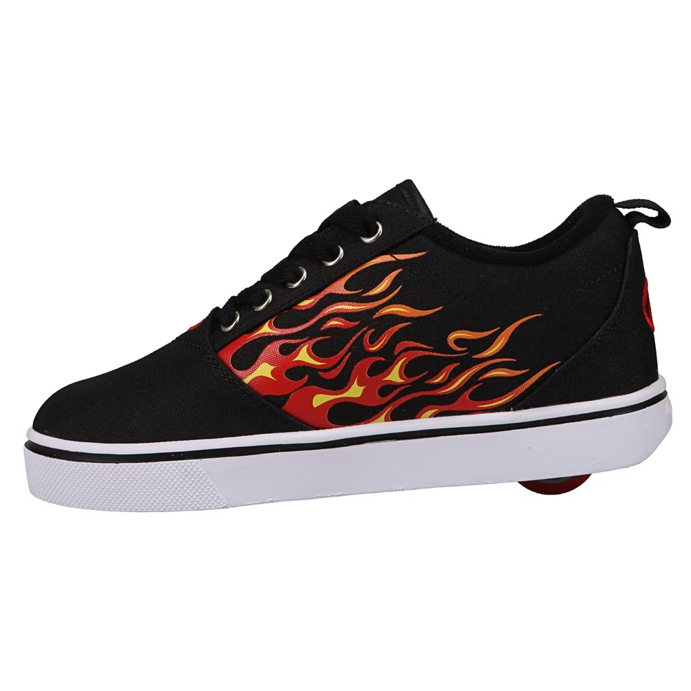 Детские кроссовки с колесиками Heelys Pro 20 Prints для малышей и подростков, black/red/flames — фото 3