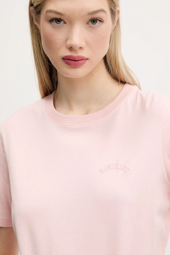 

Хлопковая футболка Superdry, розовый