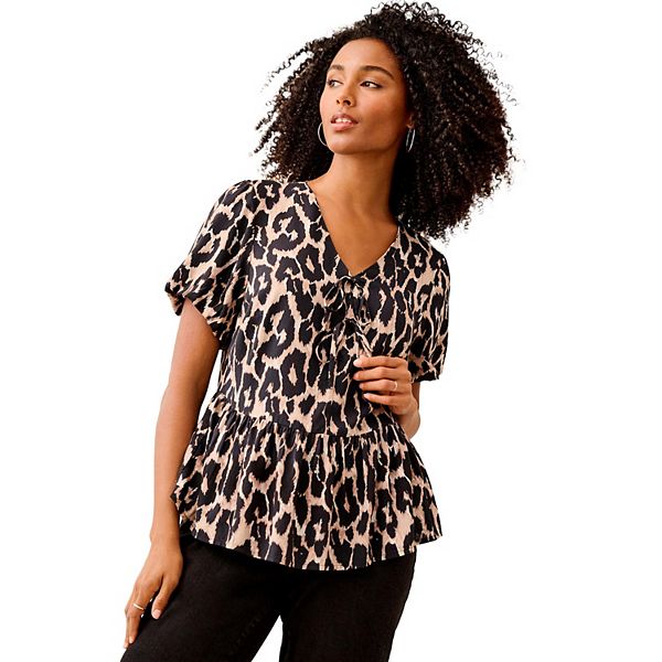 

Блузка с V-образным вырезом и рукавами-фонариками для полных Ellos