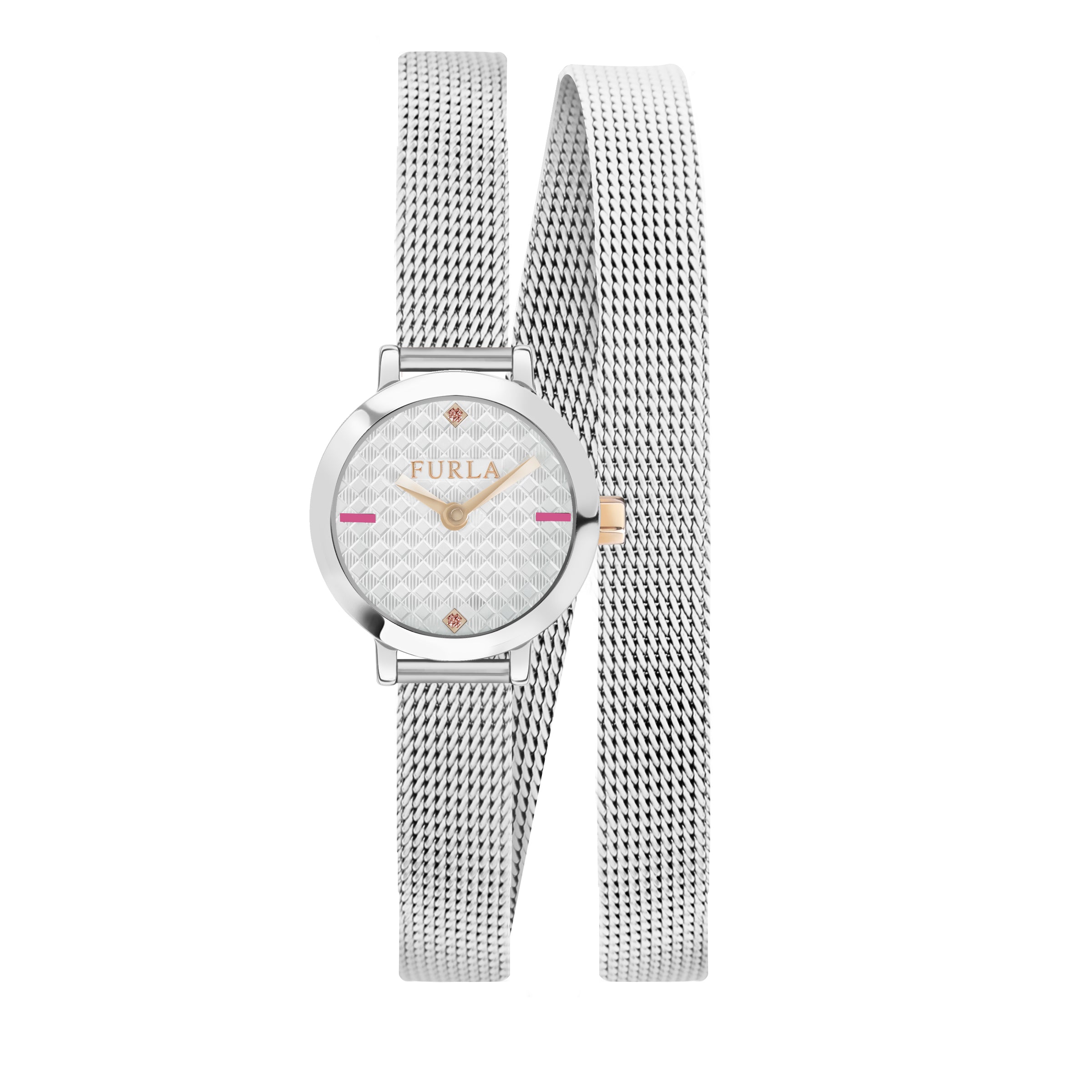 

Женские часы Furla Vittoria с серебристым циферблатом из нержавеющей стали, золотой