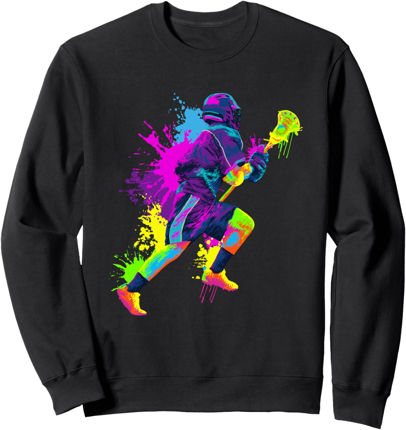 

Стильная толстовка для игрока в лакросс с рисунком в стиле Splash Art Colorful Lacrosse Player Gift Ideas, черный
