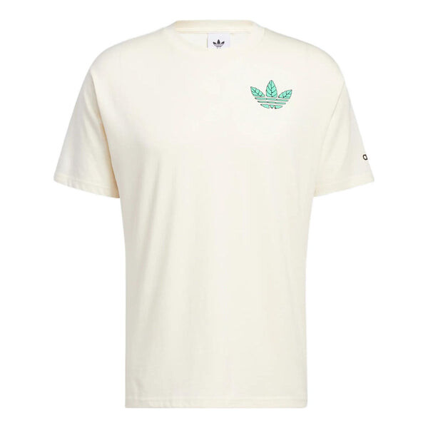 

Футболка adidas originals Trefoil Leaves Back Large Logo Alphabet Printing Athleisure Casual Sports Short Sleeve Beige T-Shirt, бежевый