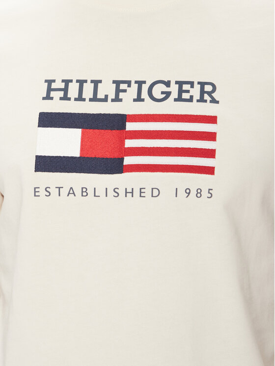 Футболка обычного кроя American Monotype MW0MW39843 Tommy Hilfiger, экрю — фото 4
