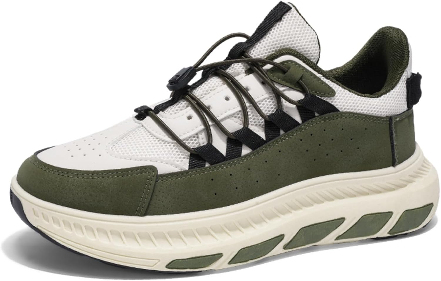 

Мужские повседневные кроссовки - верх из дышащей сетки и кожи, регулируемая система шнуровки, толстая амортизированная подошва с поддержкой свода стопы для ежедневной носки, прогулок и путешествий Kelibasi, Olive