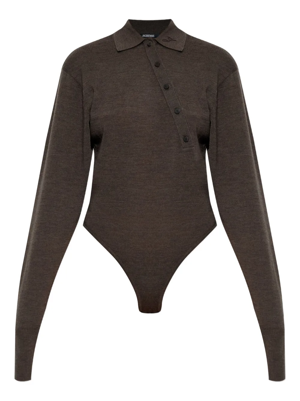 

Боди-поло на пуговицах Jacquemus, коричневый