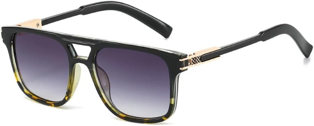 

Солнцезащитные очки с двойной перемычкой для женщин, градиентный леопардовый принт, солнцезащитные очки для мужчин с защитой от УФ-излучения UV400 UUPTTPL, Leopard Gray