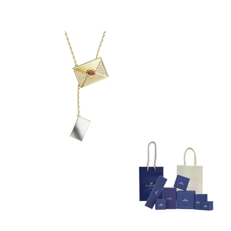 

Женское ожерелье из сплава, разноцветные Swarovski, золото