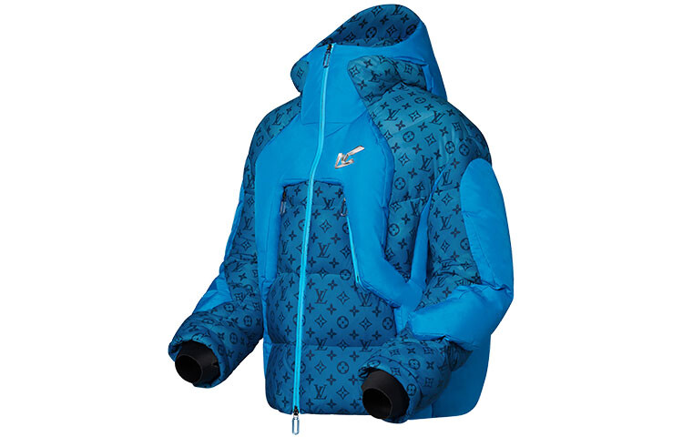 Новые квартальные продукты LV Down Jacket Men Blue Louis Vuitton, синий — фото 3